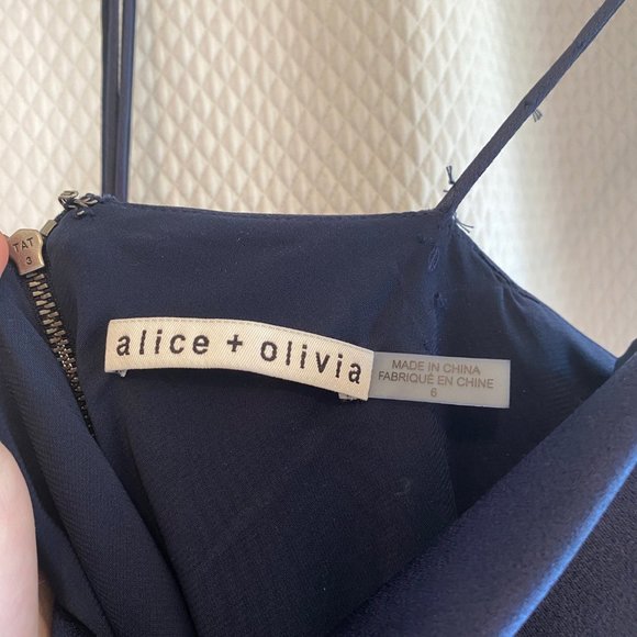 Alice + Olivia Harmony Slip Dress - Navy - Picture 4 of 5